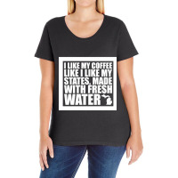 Trending Michigan - I Like My Coffee Like I Like My States, Made With Ladies Curvy T-shirt | Artistshot