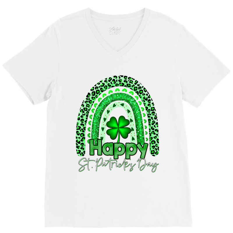 Happy St Patrick S Day Tshirt Cute Rainbow St . Patricks Day T Shirt V-neck Tee | Artistshot