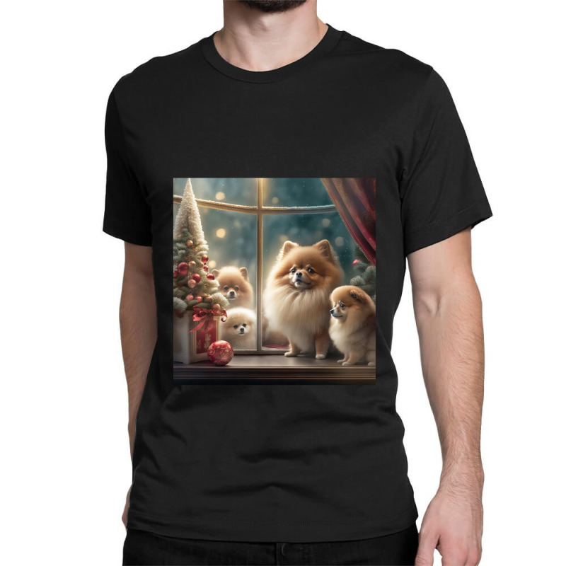 Christmas Dogs Pomeranian Special Christmas Edition 1 Classic T-shirt by SparkleTzeremes | Artistshot