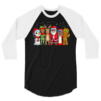 Black Family Christmas Afro African American Santa Xmas 3/4 Sleeve Shirt | Artistshot