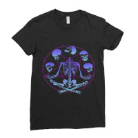 Skeleton Juggling Skulls Pastel Goth Pentagram Occult Pagan 101.png Ladies Fitted T-shirt | Artistshot