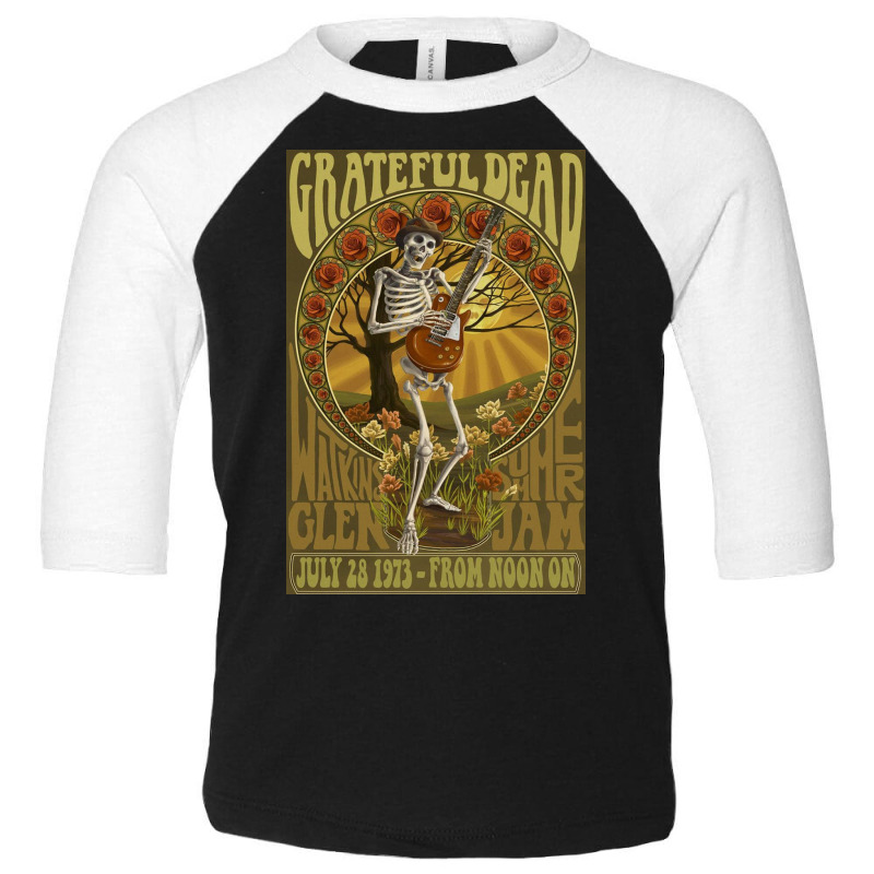 Grateful Chill Skull Toddler 3/4 Sleeve Tee | Artistshot