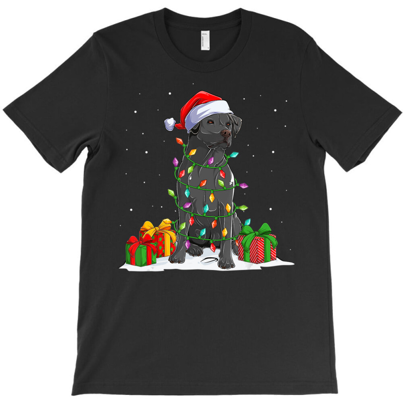 Black Lab Labrador Christmas Lights Pajama Dog Lover Xmas T-shirt | Artistshot