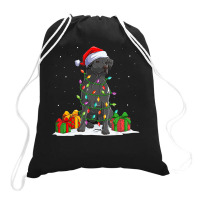 Black Lab Labrador Christmas Lights Pajama Dog Lover Xmas Drawstring Bags | Artistshot