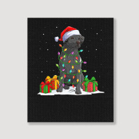 Black Lab Labrador Christmas Lights Pajama Dog Lover Xmas Portrait Canvas Print | Artistshot