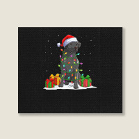 Black Lab Labrador Christmas Lights Pajama Dog Lover Xmas Landscape Canvas Print | Artistshot