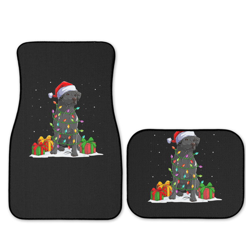 Black Lab Labrador Christmas Lights Pajama Dog Lover Xmas Full Set Car Mats | Artistshot