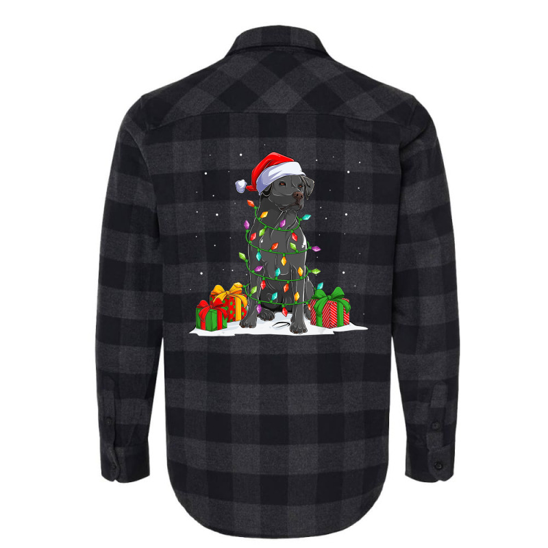 Black Lab Labrador Christmas Lights Pajama Dog Lover Xmas Flannel Shirt | Artistshot