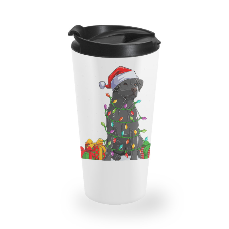 Black Lab Labrador Christmas Lights Pajama Dog Lover Xmas Travel Mug | Artistshot