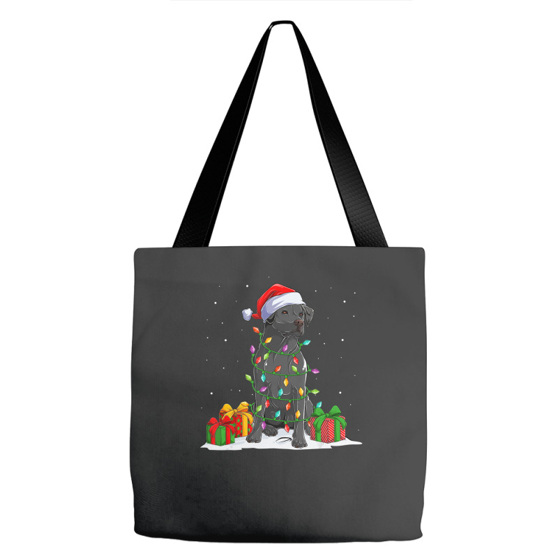 Black Lab Labrador Christmas Lights Pajama Dog Lover Xmas Tote Bags | Artistshot