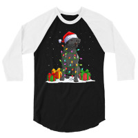 Black Lab Labrador Christmas Lights Pajama Dog Lover Xmas 3/4 Sleeve Shirt | Artistshot