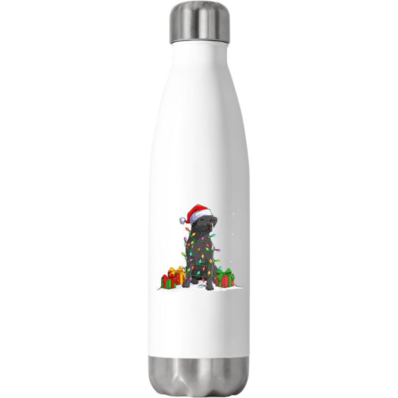 Black Lab Labrador Christmas Lights Pajama Dog Lover Xmas Stainless Steel Water Bottle | Artistshot