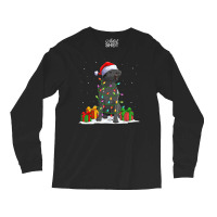 Black Lab Labrador Christmas Lights Pajama Dog Lover Xmas Long Sleeve Shirts | Artistshot