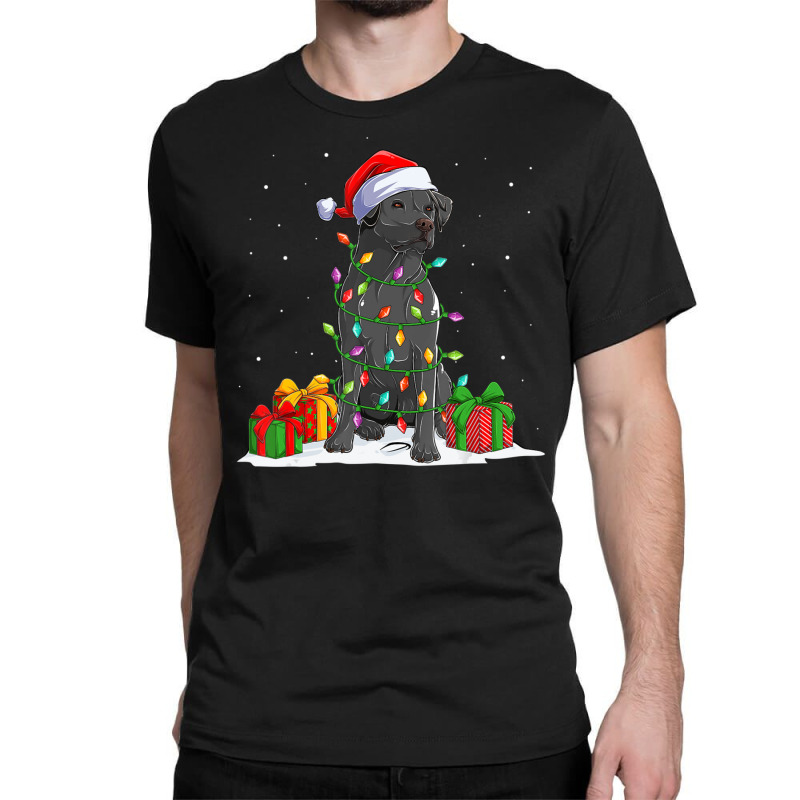 Black Lab Labrador Christmas Lights Pajama Dog Lover Xmas Classic T-shirt | Artistshot