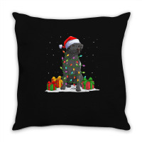 Black Lab Labrador Christmas Lights Pajama Dog Lover Xmas Throw Pillow | Artistshot