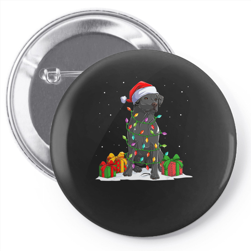 Black Lab Labrador Christmas Lights Pajama Dog Lover Xmas Pin-back Button | Artistshot