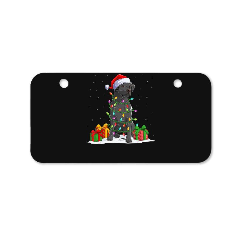 Black Lab Labrador Christmas Lights Pajama Dog Lover Xmas Bicycle License Plate | Artistshot