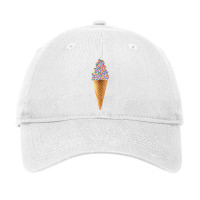 Rainbow Sprinkle Dipped Vanilla Ice Cream Nature 80s Adjustable Cap | Artistshot