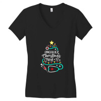 Oncology Christmas Crew Oncology Nurse Oncologist Secretary Women's V-neck T-shirt | Artistshot