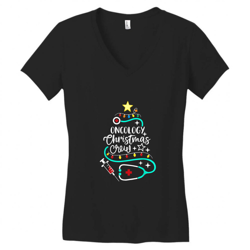 Oncology Christmas Crew Oncology Nurse Oncologist Secretary Women's V-Neck T-Shirt by AndrewRobertHenzel | Artistshot