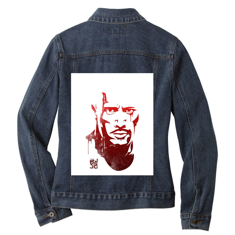 Dwayne Johnson Face Ladies Denim Jacket by AbeaJuanje | Artistshot