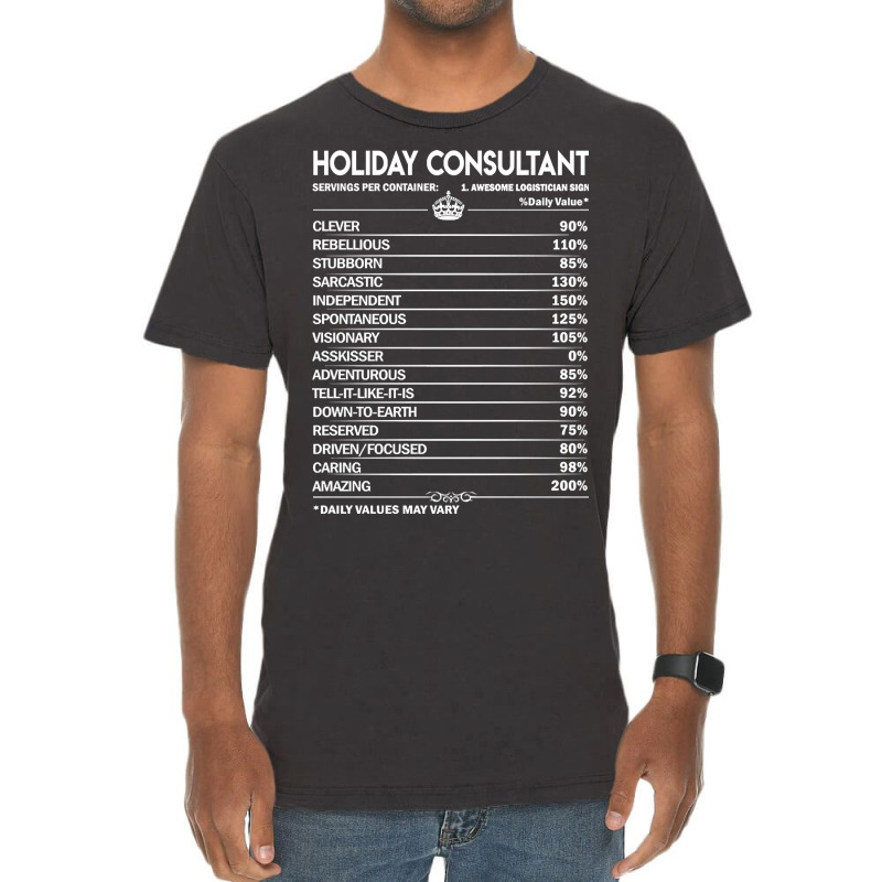 Limited Edition Holiday Consultant T Shirt - Holiday Consultant Factor Vintage T-Shirt by Box Bingham | Artistshot