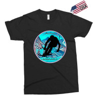 Cool Alpine Downhill Ski Racer Silhouette Mountain Scene Exclusive T-shirt | Artistshot