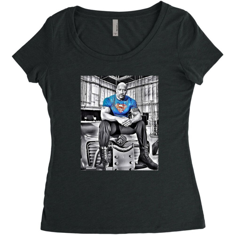 Dwayne Johnson Fan Art Women's Triblend Scoop T-shirt by AbeaJuanje | Artistshot