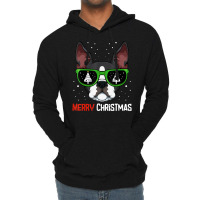 Boston Terrier Christmas Pajama Dog Sunglasses X Mas Tree Lightweight Hoodie | Artistshot