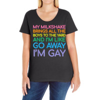 Lesbian Flag Gay Pride Rainbow Lgbt Funny Queer My Milkshake T Shirt Ladies Curvy T-shirt | Artistshot