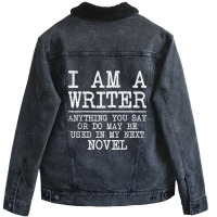 Cool Writer Art For Men Women Novel Author Writing Novelist Unisex Sherpa-lined Denim Jacket | Artistshot