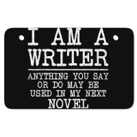 Cool Writer Art For Men Women Novel Author Writing Novelist Atv License Plate | Artistshot