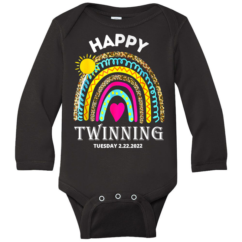 Kids Twinning Twosday Tuesday February 22nd 2022 Funny Premium T Shirt Long Sleeve Baby Bodysuit | Artistshot