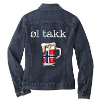 Hot Trend Norwegian Beer Please Ol Takk, Norway Ladies Denim Jacket | Artistshot