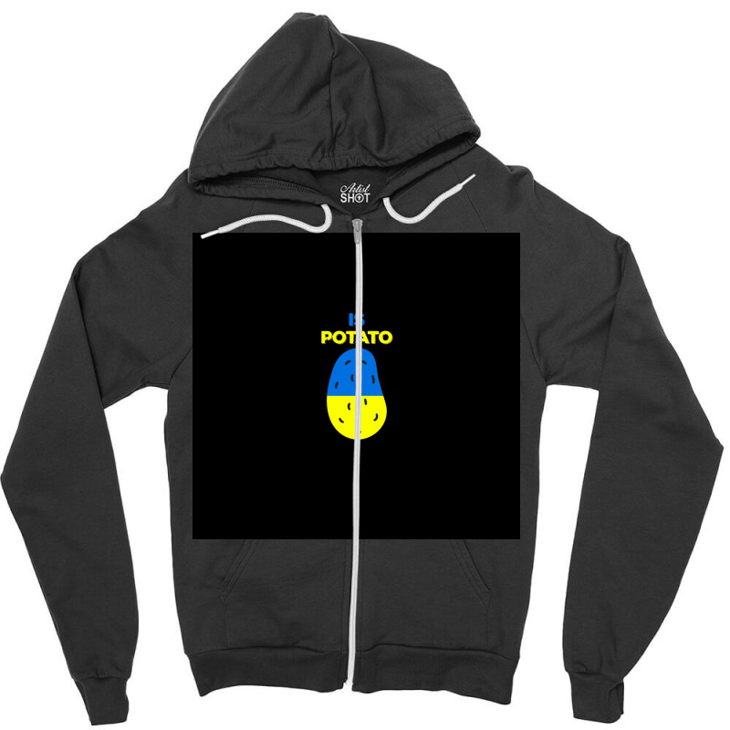 Is Potato As Seen On Late Night Television Poster Yellow Zipper Hoodie by maunesebekb | Artistshot