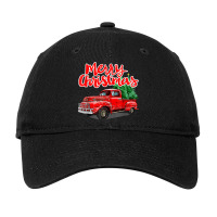 Funny Vintage Merry Christmas Tree Red Wagon Truck Outfit Long Sleeve Adjustable Cap | Artistshot