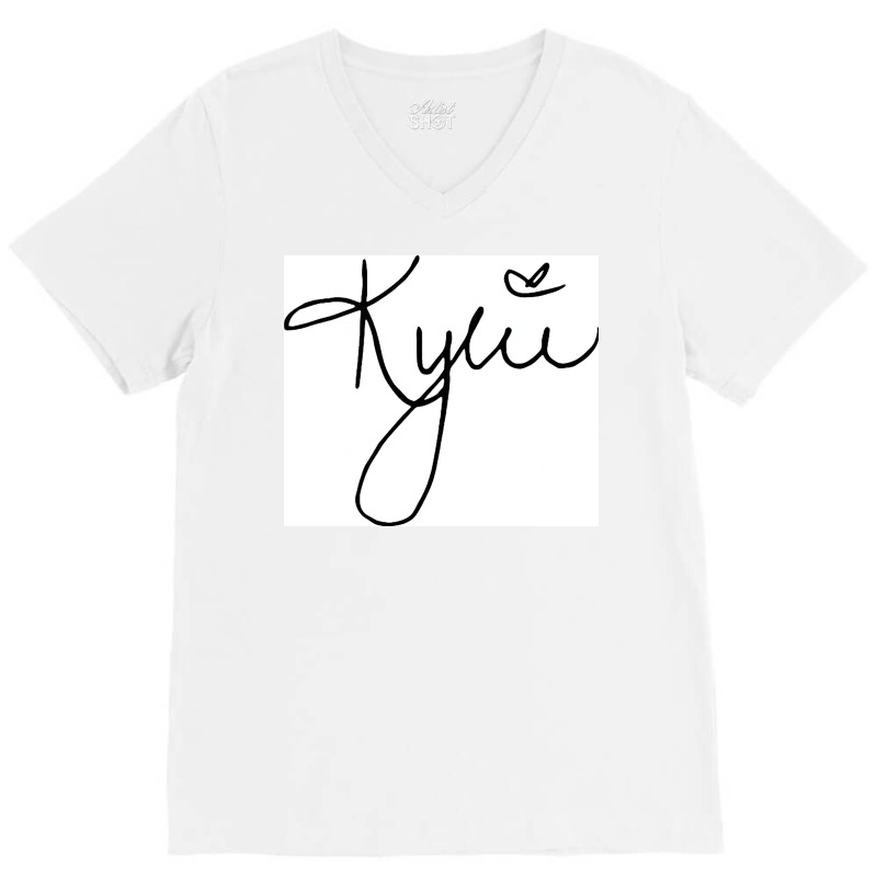 Kylie Signature Poster Hippie V-Neck Tee by maunesebekb | Artistshot