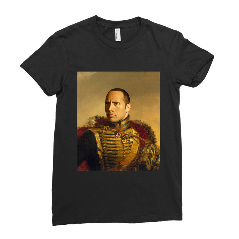 Dwayne Johnson Replaceface Ladies Fitted T-Shirt by AbeaJuanje | Artistshot