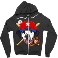 Dalmatian Baseball Dog Lovers Baseball Player 126.png Zipper Hoodie | Artistshot