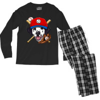 Dalmatian Baseball Dog Lovers Baseball Player 126.png Men's Long Sleeve Pajama Set | Artistshot