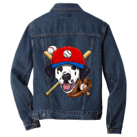 Dalmatian Baseball Dog Lovers Baseball Player 126.png Men Denim Jacket | Artistshot