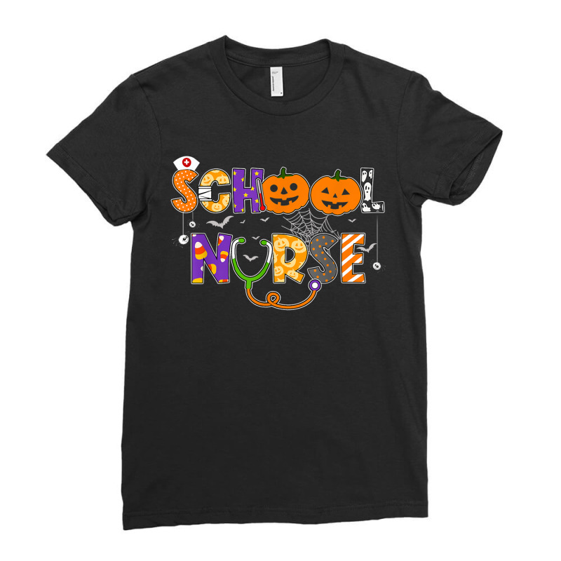 School Nurse Halloween Costume Registered Nurse Life Pumpkin Ladies Fitted T-shirt | Artistshot