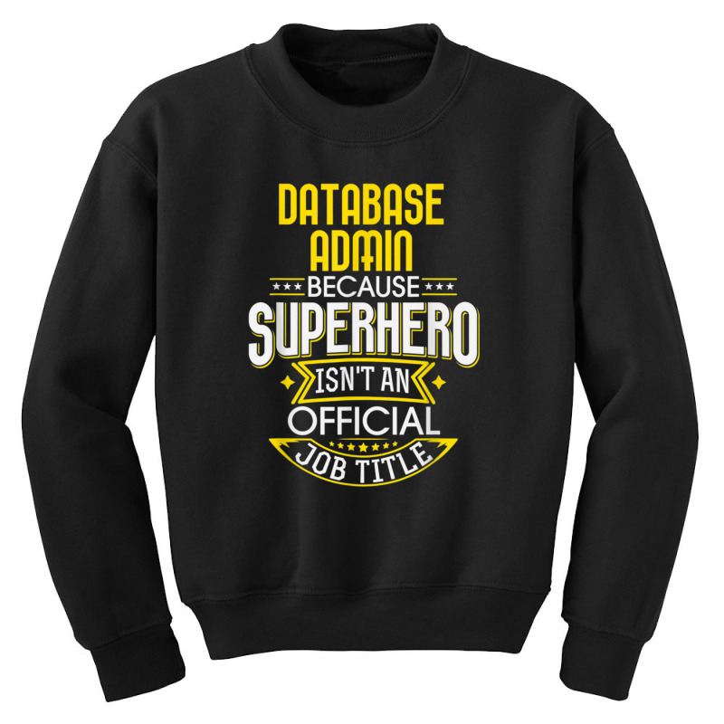 Database Administrator Idea Superhero Job Db Admin Youth Sweatshirt by AcostaLopezJuan | Artistshot