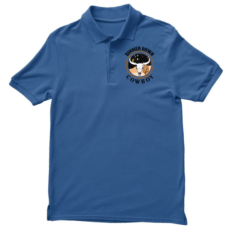 Simmer Down Cowboy Western Style Gift   Music Travel Men's Polo Shirt | Artistshot