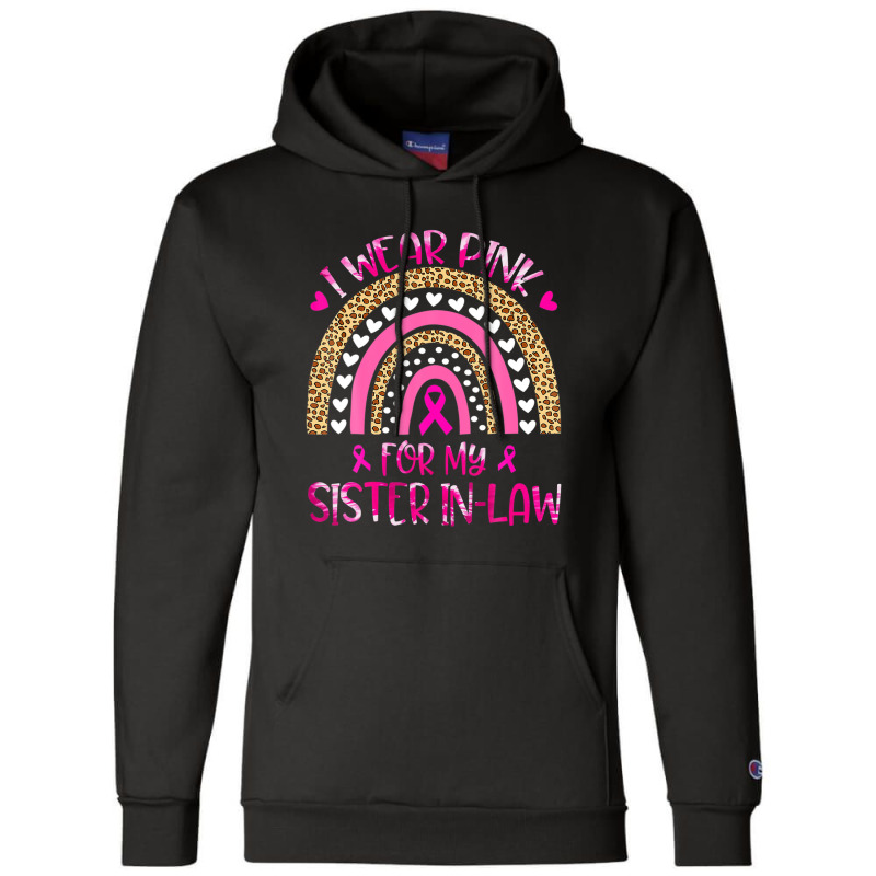 In October I Wear Pink For My Sister In-law Tie Dye Rainbow Champion Hoodie | Artistshot