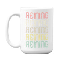 Retro Style Reining Design   Funny Yellow 15 Oz Coffee Mug | Artistshot