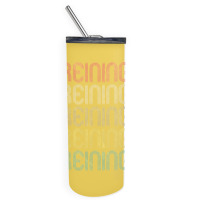 Retro Style Reining Design   Funny Yellow Skinny Tumbler | Artistshot