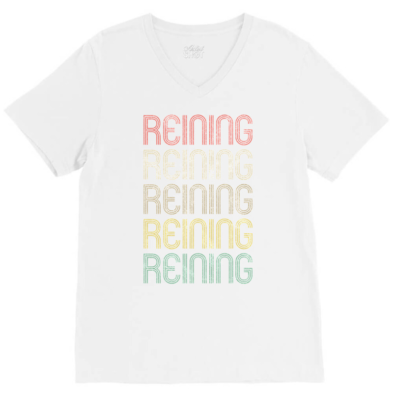 Retro Style Reining Design   Funny Yellow V-neck Tee | Artistshot