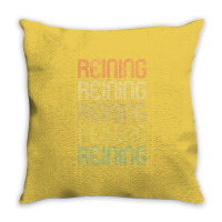 Retro Style Reining Design   Funny Yellow Throw Pillow | Artistshot