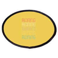 Retro Style Reining Design   Funny Yellow Oval Patch | Artistshot